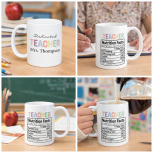 Mug Enseignant Dédié Nom Personnalisé Personnalisé