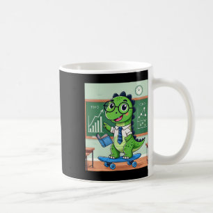 Mug Enseignant dinosaure mignon faisant du skateboard 