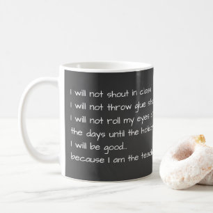 Mug Enseignant drôle lignes de tableau noir punition