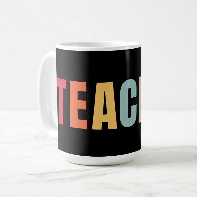 Mug ENSEIGNANT en lettres colorées (Devant gauche)