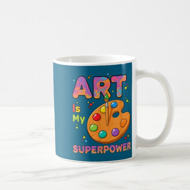 Mug Enseignant - L'art est mon superwer professeur d'a (Droite)