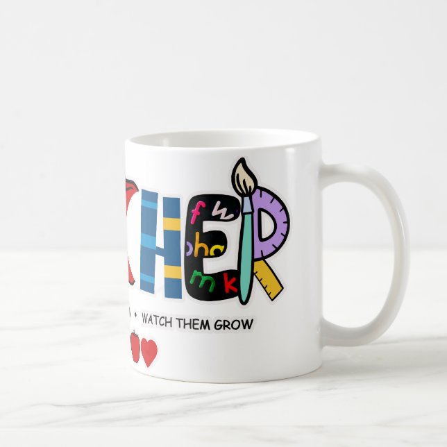 Mug Enseignant les enseigner, les aimer, les regarder  (Droite)