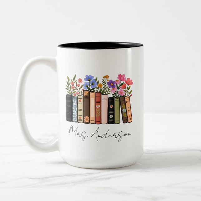 Mug enseignant Mug de lecture personnalisé Enseign (Gauche)