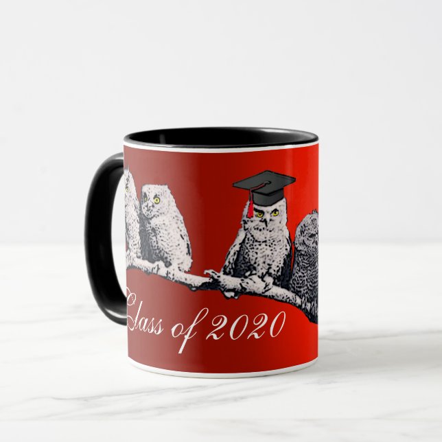 Mug ENSEIGNANT OWL, PETITE OWLS GRADUTY PARTY Red (Devant gauche)