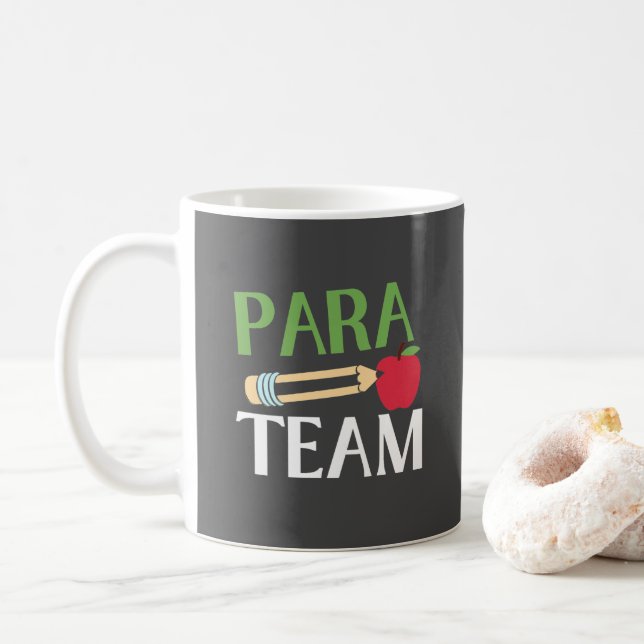 Mug Enseignant paraprofessionnel de l'équipe Para (Avec donut)