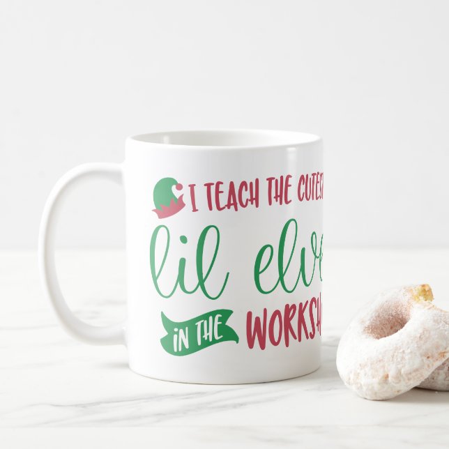 Mug Enseignant personnalisé au cadeau des elfes les pl (Avec donut)