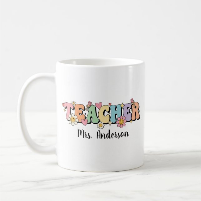 Mug Enseignant Personnalisé, Cadeau d'Appréciation (Gauche)