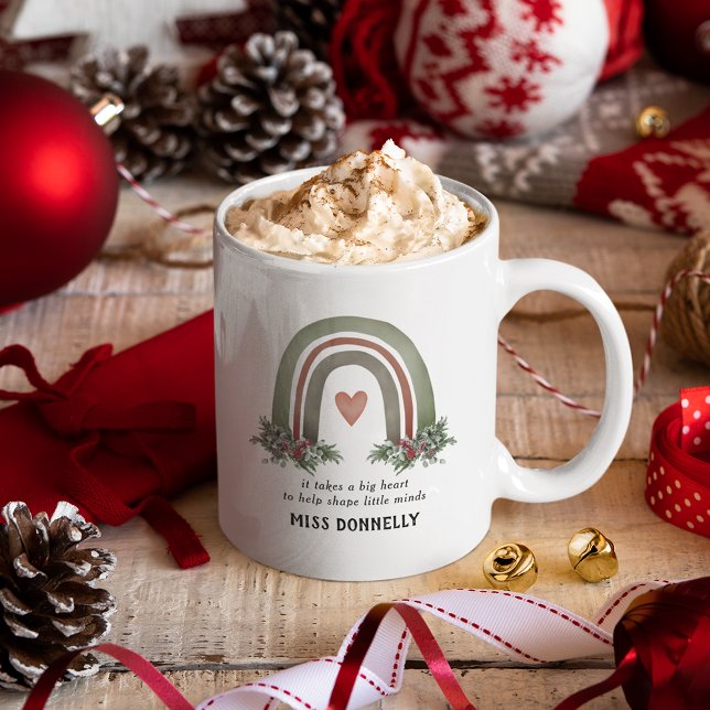 Mug Enseignant personnalisé Noël Arc-en-ciel (Créateur téléchargé)