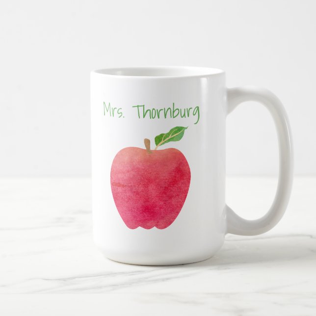 Mug Enseignant personnalisé Red Watercolor Enseignants (Droite)