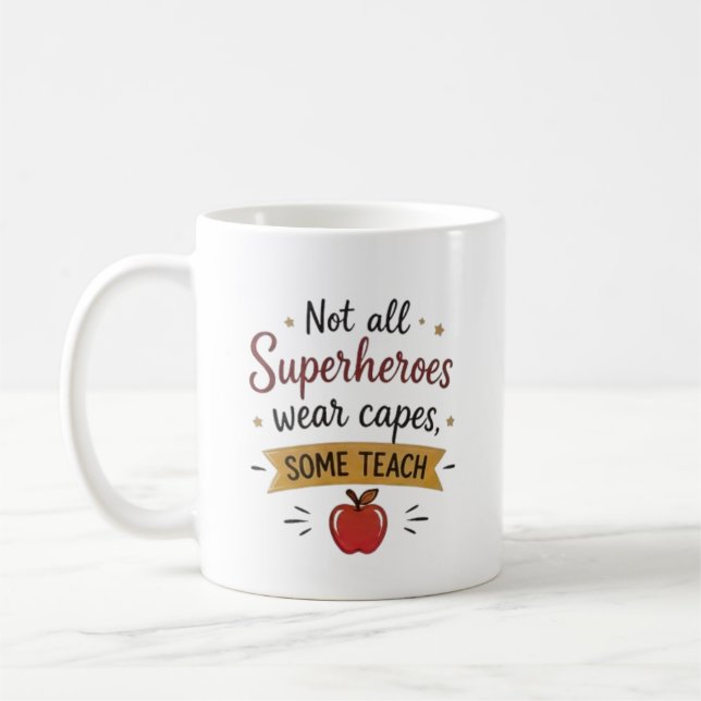 Mug Enseignant Super-héros Personnalisé (Gauche)