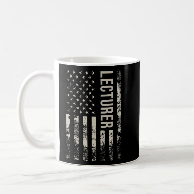Mug Enseignant vintage du drapeau américain (Gauche)