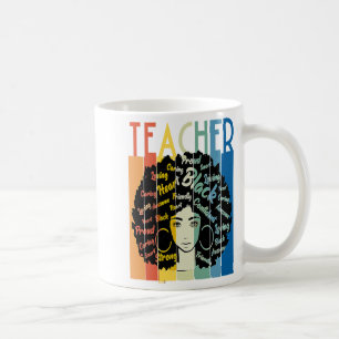 Mug Enseignante noire afro rétro cool Histoire des Noi