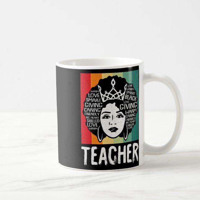 Mug Enseignante noire Afro Retro Mois de l'histoire no (Droite)