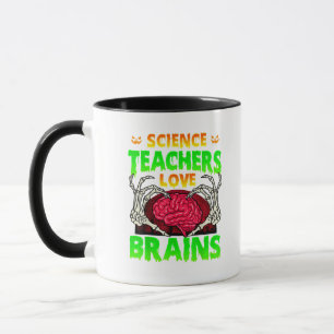 Mug Enseignants Cerveaux Squelette Coeur main Hallowee