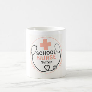 Mug Enseigne personnalisée de bureau d'infirmière scol