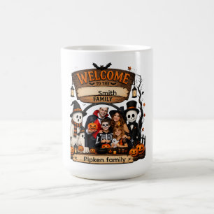 Mug Enseigne personnalisée de citrouille de famille d'