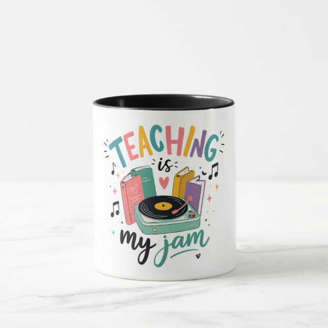 Mug Enseignement Rétro Est Mon Jam Disque Vinyle Ensei (Centre)