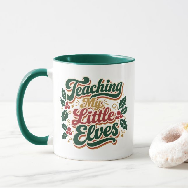 Mug Enseigner à mes petits lutins Noël Professeur (Avec donut)