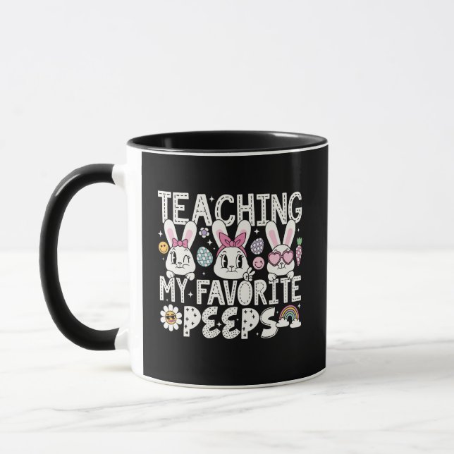 Mug Enseigner à mes petits préférés Lapin de Pâques En (Gauche)