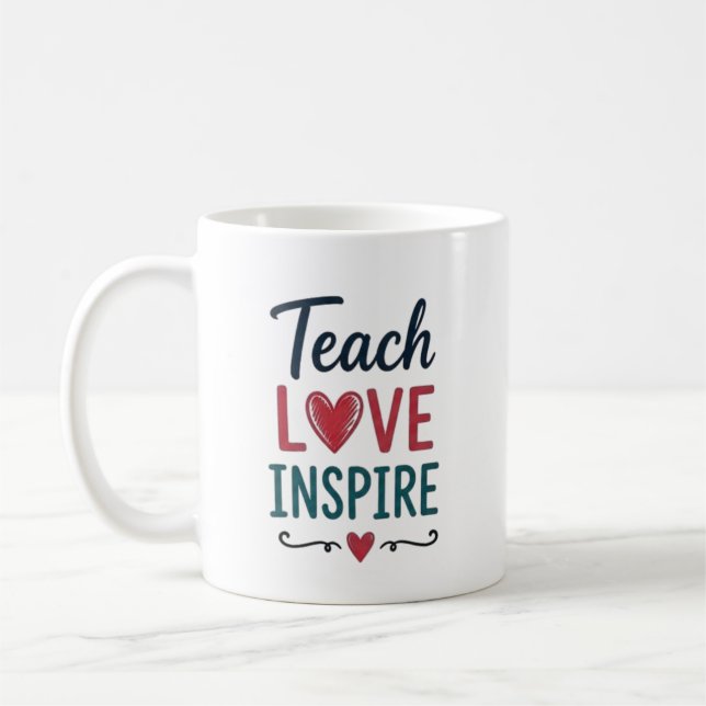 Mug Enseigner Amour Inspirer Personnalisé (Gauche)