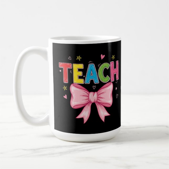 Mug Enseigner Coquette Bow Crayon Enseignant Enfants D (Gauche)