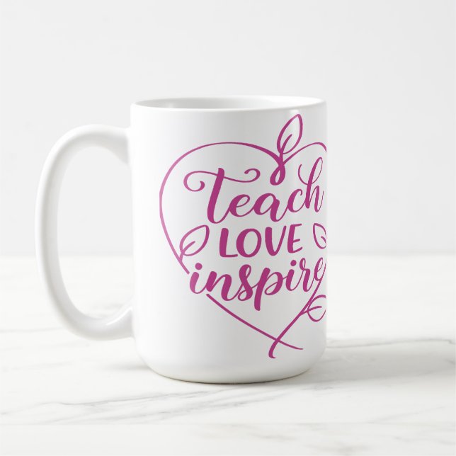 Mug Enseigner l'amour Inspirer la conception de script (Gauche)