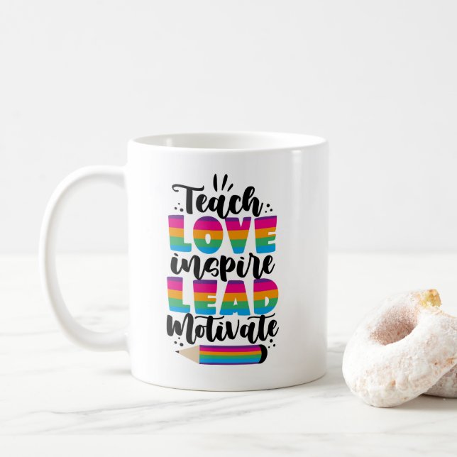 Mug Enseigner L'Amour Inspirer La Motivation Du Plomb (Avec donut)
