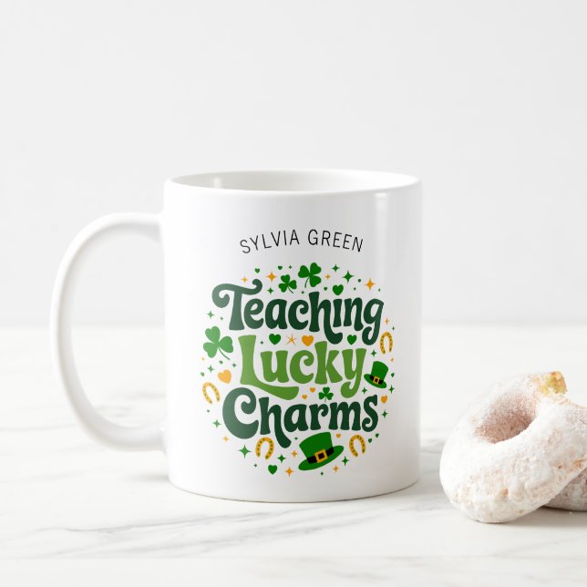 Mug Enseigner les charmes chanceux - Personnalisé St.  (Avec donut)