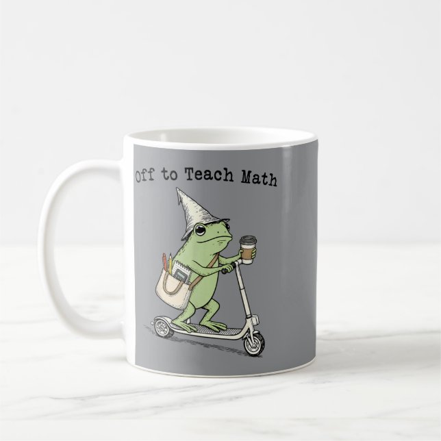 Mug Enseigner les maths au professeur grenouille drôle (Gauche)
