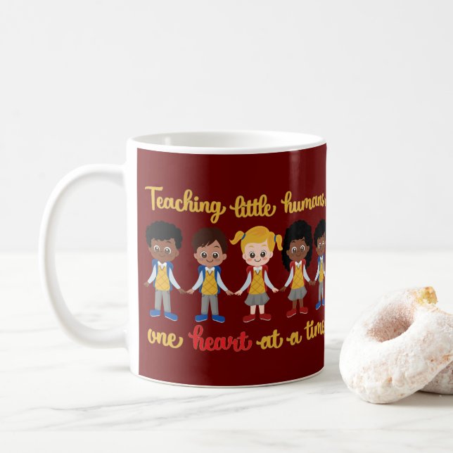 MUG ENSEIGNER LES PETITS HUMAINS UN COEUR À LA FOIS (Avec donut)