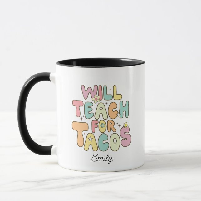 Mug Enseignera Tacos Mignonne Enseignant Super drôle (Gauche)