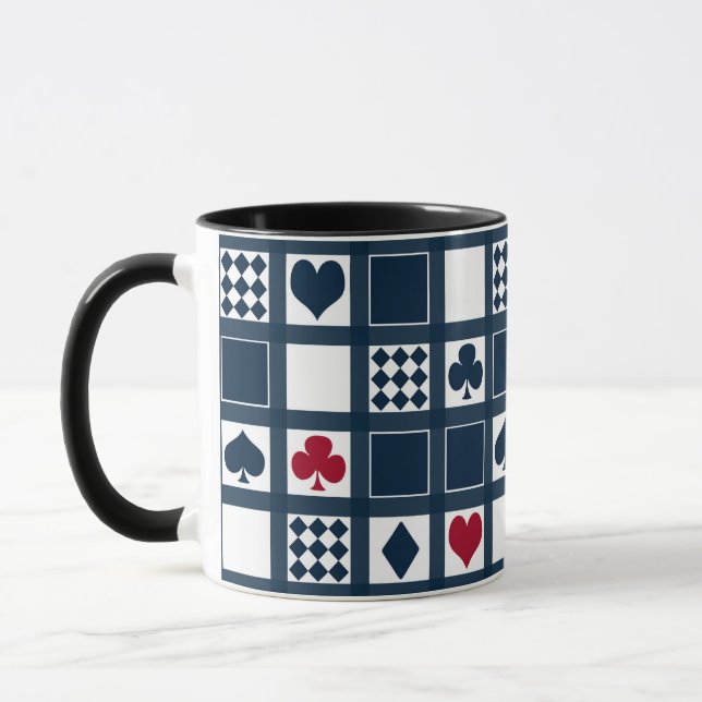 Mug Enseignes de cartes à jouer de casino cœurs croix  (Gauche)
