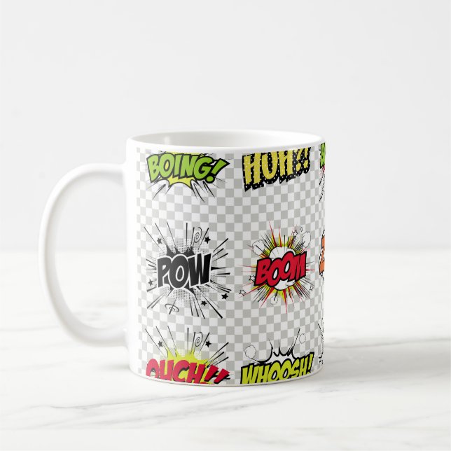 Mug Ensemble abstrait d'objets pop art sur un dossier  (Gauche)