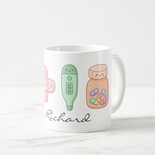 Mug Ensemble de dessins animés d'outils médicaux migno (Devant droit)