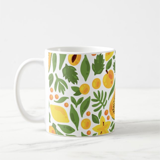 Mug Ensemble de fruits exotiques : papaye, citron, man (Gauche)