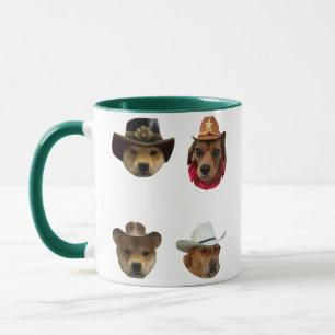 Mug Ensemble de mèmes drôles de chiens cowboy pour les