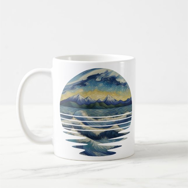 Mug Ensemble De Peintures De Style Van Gogh, Une Mer A (Gauche)