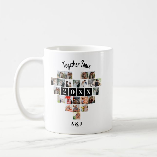 Mug Ensemble depuis l'an 22 Collage de photos de coupl (Gauche)