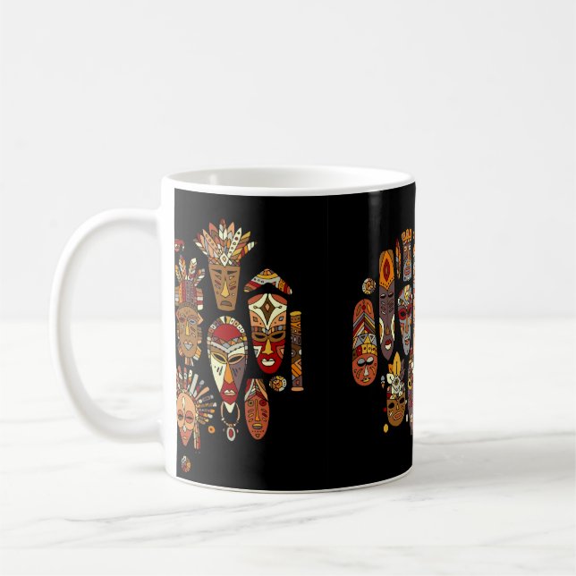 Mug Ensemble ethnique de masque tribal, croquis (Gauche)