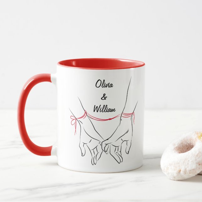 Mug Ensemble pour toujours couples de la Saint-Valenti (Avec donut)