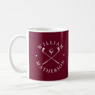 Mug Ensembles de clubs de golf personnalisés avec nom,