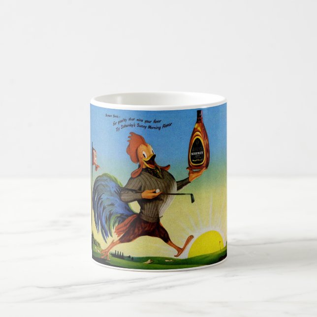 Mug Ensoleillé le coq de Schenley Bourbon sur le cou (Centre)