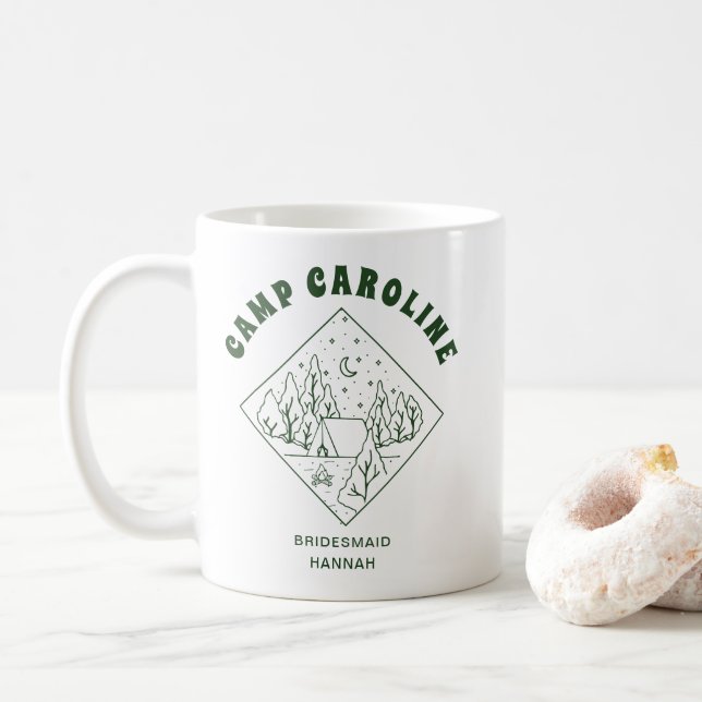Mug Enterrement de vie de jeune fille en camping demoi (Avec donut)