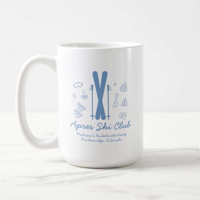 Mug Enterrement de vie de jeune fille Ski Dernier Toas (Gauche)