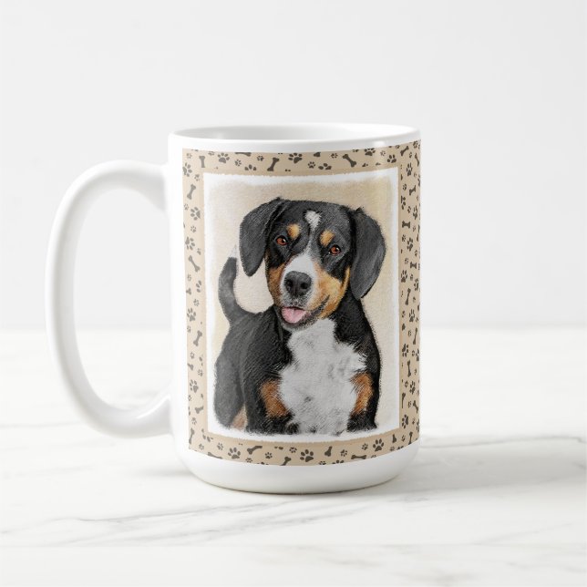 Mug Entlebucher Mountain Dog Peinture - Art original (Gauche)