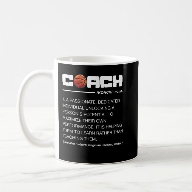 Mug Entraînement de définition de l'entraîneur de bask (Gauche)