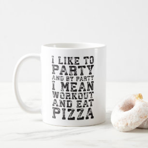 Mug Entraînement et manger de la pizza (J'aime faire l