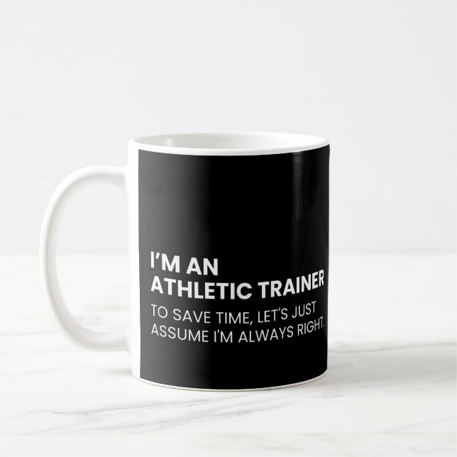 Mug Entraîneur Athlétique Citation Drôle de Travail (Gauche)