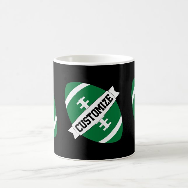 Mug Entraîneur de football vert / Fan Personnalisé Nom (Centre)