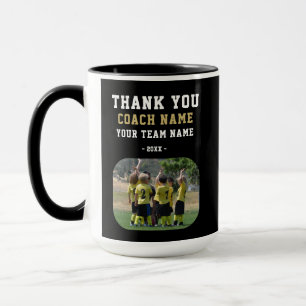 Mug Entraîneur Merci avec nom d'équipe Photo